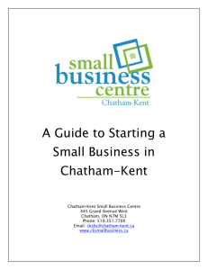 Starting a Small - Municipality of Chatham-Kent