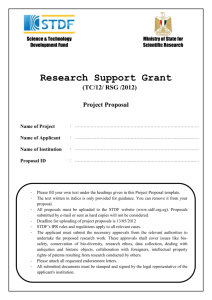 Research Support Grant (RSG application form)