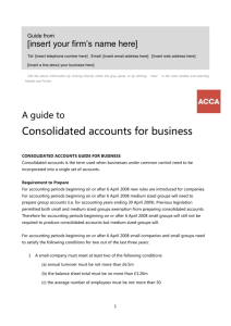 Guide to... Consolidated accounts for business