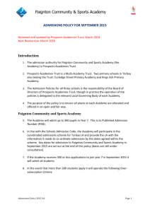 Paignton Academy Admissions Policy