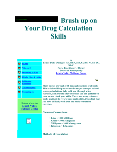 Brush up on Your Drug Calculation Skills