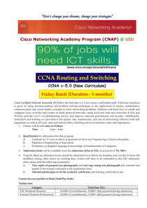 Brochure – CCNA Routing and Switching – Friday Batch