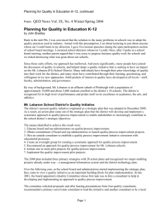 Planning for Quality in Education K-12