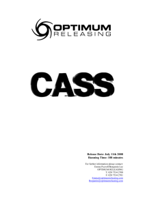 Jon completed the screenplay for CASS in