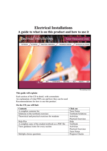 Electrical Installations Tutor Resource Disk Free User Support Guide