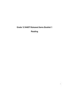 Grade 12 NAEP Released Items Booklet 1 Reading The Open