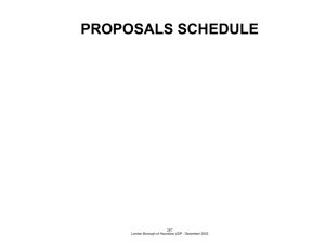 Proposals schedule