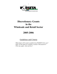 Discretionary Grants in the Wholesale and Retail Sector