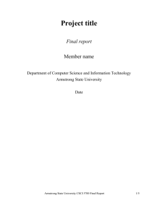 Project Final Report Template - Department of Computer Science