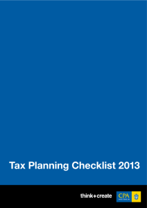 The following tax planning checklist, prepared by