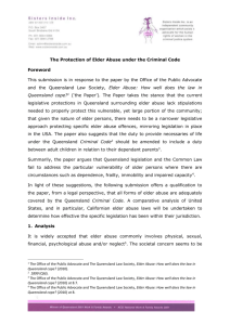 The Protection of Elder Abuse under the Criminal Code