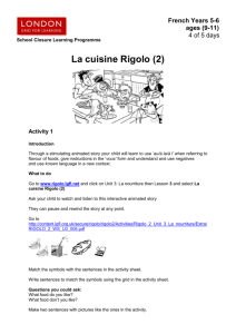 French - Day Four - La Cuisine Rigolo