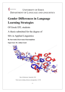 Gender Differences in Language Learning