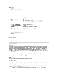 Preeti's Resume - Trelco Limited Company