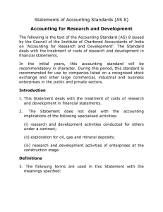 Statements of Accounting Standards (AS 8) Accounting for Research