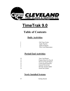 Table of Contents - Cleveland Time Clock