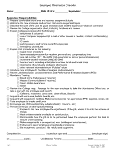 orientation checklist - Ramapo College of New Jersey