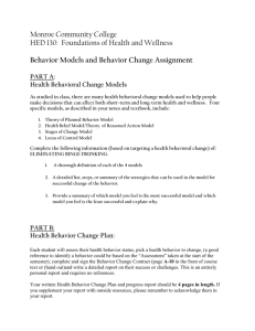 HED130 Behavior Assignment Option A