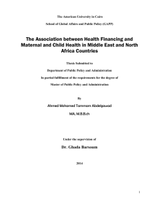 Health financing - AUC DAR Home - The American University in Cairo