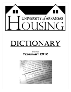 Housing Dictionary - University Housing