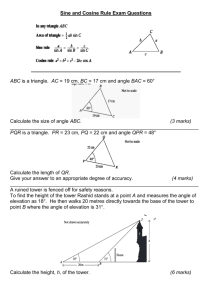 Sine and Cosine Rule Exam Questions