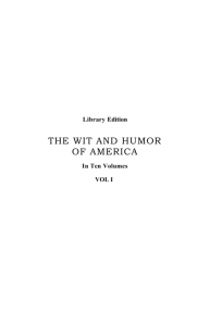 Library Edition THE WIT AND HUMOR OF AMERICA In Ten