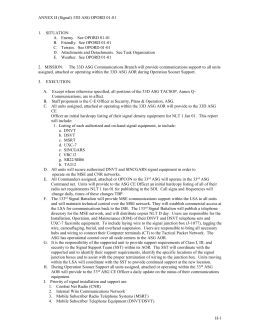 (UNCLASSIFIED) ANNEX B (INTELLIGENCE) TO 33D ASG OPORD 01-01 1. SITUATION