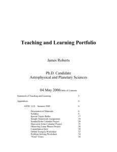 Teaching and Learning Portfolio