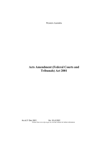 Acts Amendment (Federal Courts and Tribunals) Act 2001 - 00-00-02
