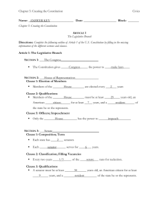 The Articles of the Constitution Worksheets [Answer Key]