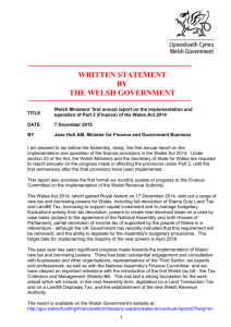 Welsh Ministers' first annual report on the implementation and