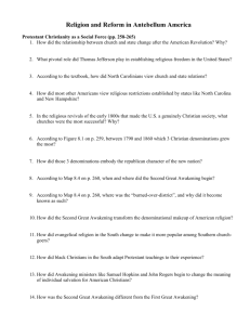 Religion and Reform Reading Questions Henretta