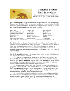 California Politics Final Study Guide (Saturday, September 6, 8