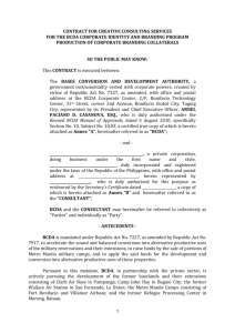 Contract - Philippines Bases Conversion and Development Authority