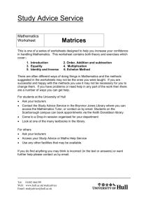 Matrices - University of Hull