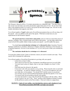 Requirements for the Persuasive Speech