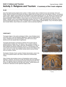 3.3 Religion and Tourism note