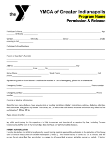 Release and Permission Form - YMCA of Greater Indianapolis
