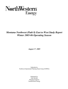 Northwest -Montana Study Plan