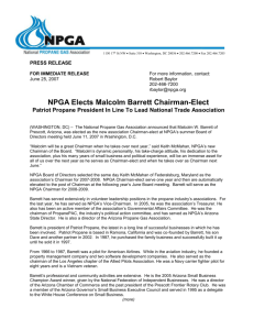 for immediate release - National Propane Gas Association