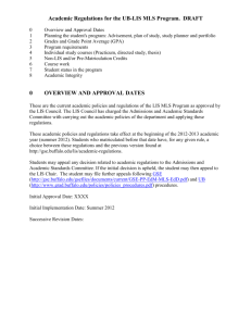 Academic Regulations for the UB-LIS MLS Program