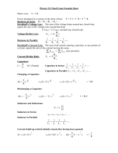 Physics 331 Final Exam Formula Sheet