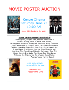 MOVIE POSTER AUCTION Centre Cinema Saturday, June 23 10:00