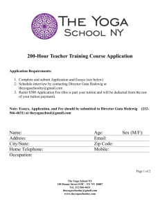 200hr Teacher Training Application Form (Word)