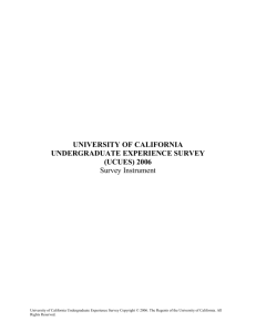 ucues 2006 core - University of California Undergraduate