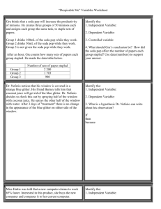 Identify the Controls and Variables Worksheet