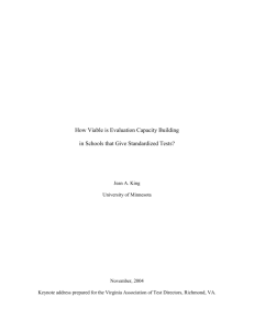 How Viable is Evaluation Capacity Building