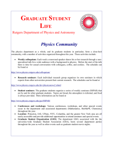 student life - Department of Physics and Astronomy