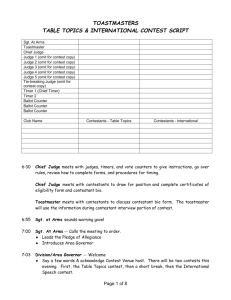 Script for Spring Contest - Toastmasters District 57