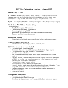Physical Education & Kinesiology 2005 Meeting Minutes